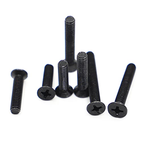 10-50Pcs M1 M1.2 M1.4 M1.6 M2 M2.5 M3 M4 M5 Black Mini Micro Computer Small Cross Flat Head Bolt Notebook Screws 3mm M2 50pcs