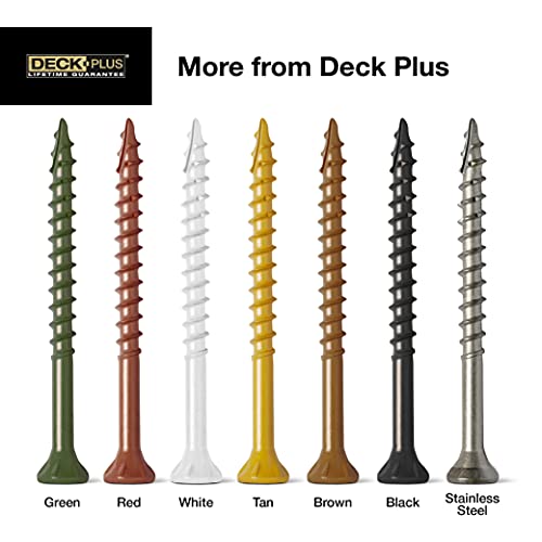 Deck Plus Wood Screws, Brown Exterior Screws, 3-1/2" x #10, 5lb