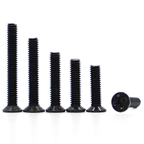 10-50Pcs M1 M1.2 M1.4 M1.6 M2 M2.5 M3 M4 M5 Black Mini Micro Computer Small Cross Flat Head Bolt Notebook Screws 3mm M2 50pcs