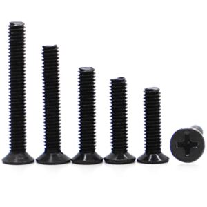 10-50Pcs M1 M1.2 M1.4 M1.6 M2 M2.5 M3 M4 M5 Black Mini Micro Computer Small Cross Flat Head Bolt Notebook Screws 3mm M2 50pcs