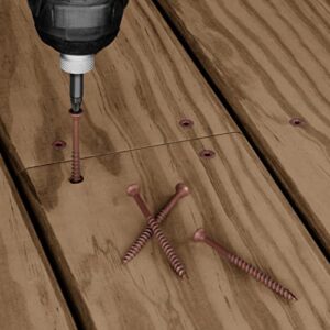 Deck Plus Wood Screws, Brown Exterior Screws, 4" x #10, 5lb