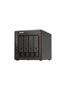 qnap ts-453e-8g-us 4 bay high-performance desktop nas with intel celeron quad-core processor, 8 gb ddr4 ram and dual 2.5gbe (2.5g/1g/100m) network connectivity (diskless)