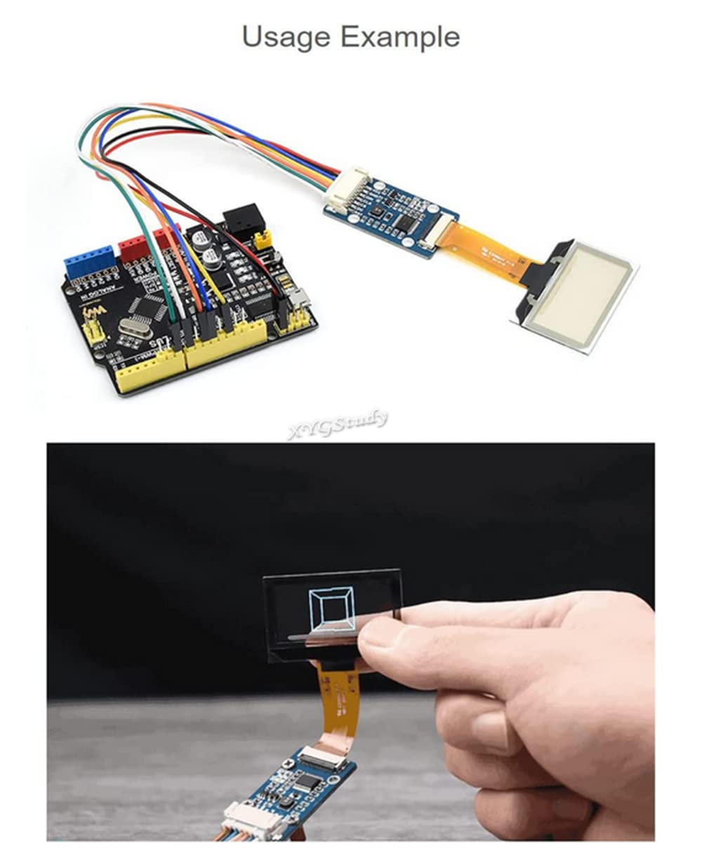 1.51inch 128×64 Transparent OLED Light Blue Color Display Module SPI/I2C Interfaces for Raspberry Pi 4 3 / STM32 etc @XYGStudy