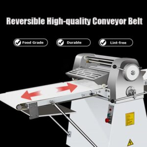 HayWHNKN Dough Sheeter Commercial Pizza Dough Roller Sheeter 20'' Reversible Foldable Dough Sheeter 0.06''-1.4'' Thickness Pasta Machine Croissant Pastry Danish Puff Pastry Bakery Roller 220V