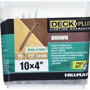 Deck Plus Wood Screws, Brown Exterior Screws, 4" x #10, 5lb