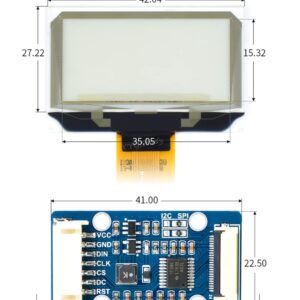 1.51inch 128×64 Transparent OLED Light Blue Color Display Module SPI/I2C Interfaces for Raspberry Pi 4 3 / STM32 etc @XYGStudy