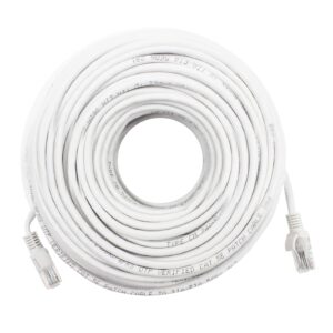 CENTROPOWER Cables Cat5e Ethernet Network Patch Cable, White 100ft Internet Wire for Modem, Router, Pc, TV, Consoles，High Speed Internet…