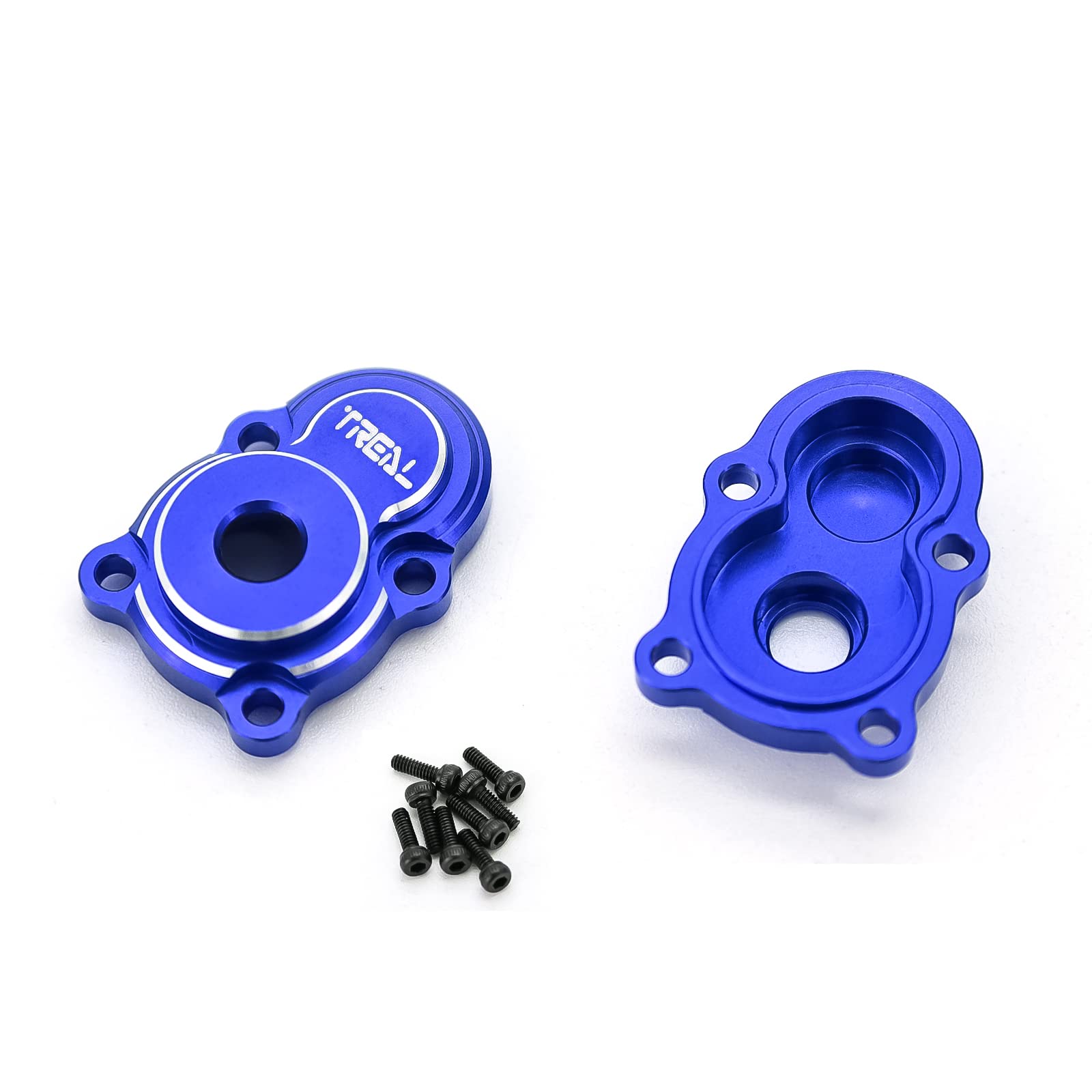 TREAL Alu #7075 Outer Portal Covers(2p) Outer Drive Housings for 1/24 FMS FCX24 Upgrades (Blue)