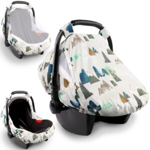 Baby Carseat Cover Girls & Summer Cozy Sun & Warm Cover, Mountains