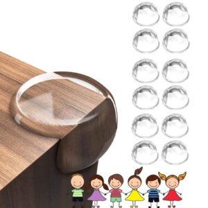 corner protector guards for baby - furniture corner cushions edge safety bumpers - baby proof bumper cushion to cover sharp furniture table edges, transparent (32x32mm, transparent, 12)