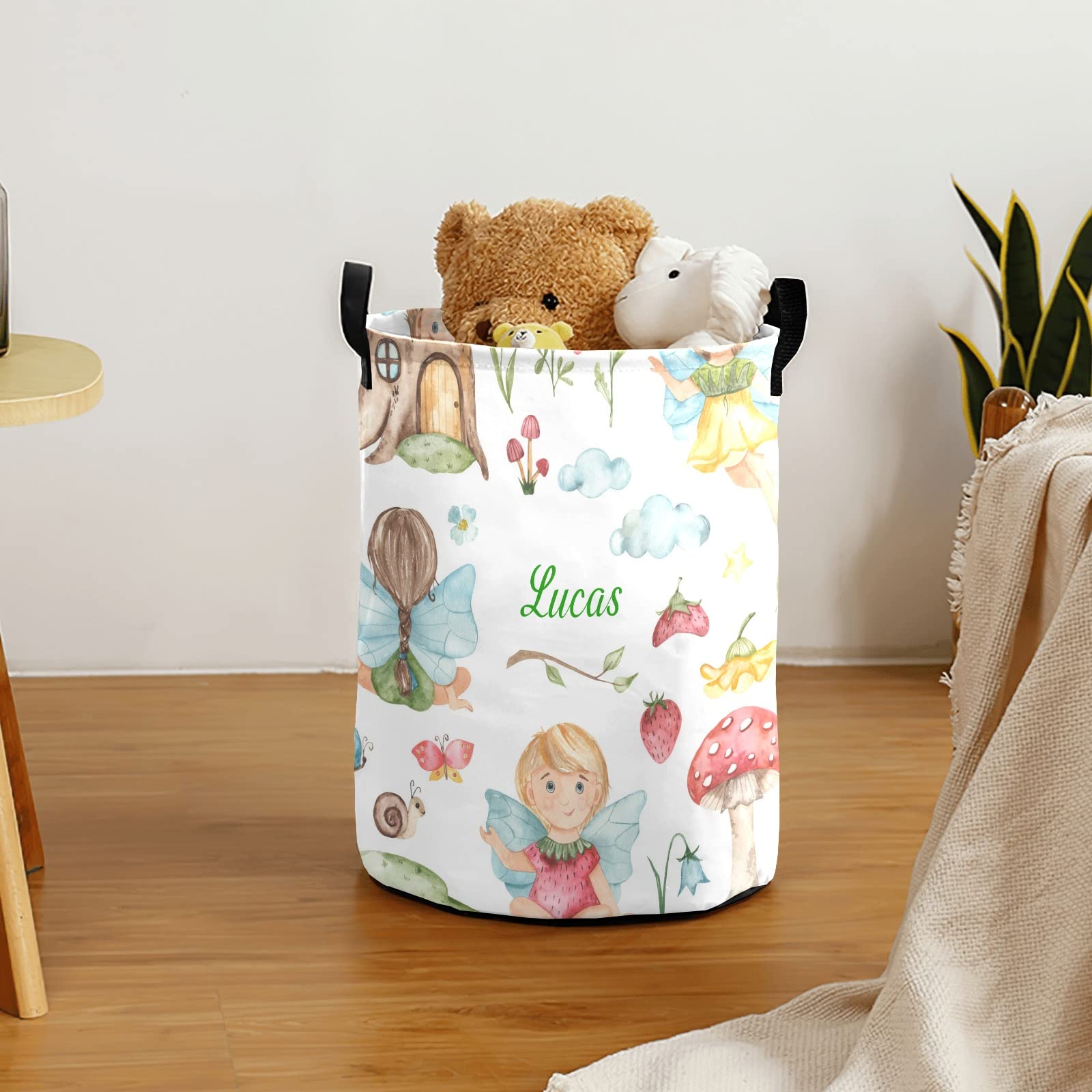 Fairy Tale Forest Personalized Laundry Basket Clothes Hamper Storage Handle Waterproof, Custom Collapsible Capacity for Laundry Room Bathroom Toy Decor