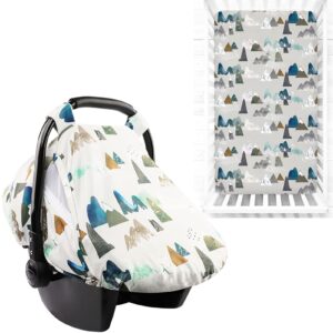 baby carseat cover & crib sheet toddler bed sheets, mounatins