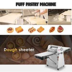 HayWHNKN Dough Sheeter Commercial Pizza Dough Roller Sheeter 20'' Reversible Foldable Dough Sheeter 0.06''-1.4'' Thickness Pasta Machine Croissant Pastry Danish Puff Pastry Bakery Roller 220V