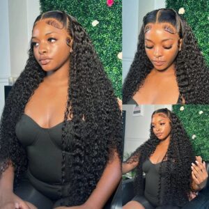 Brazilian Deep Wave Human Hair 3 Bundles (22 24 26) 12A 100% Unprocessed Virgin Brazilian Virgin Remy Deep Curly Weave Human Hair Bundles Hair Weft Extensions Natural Black for Black Women