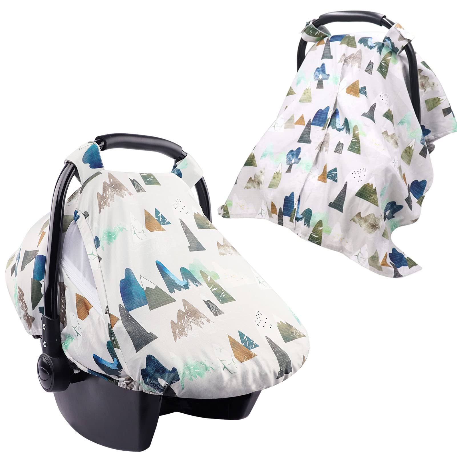 Baby Carseat Cover Girls & Summer Cozy Sun & Warm Cover, Mountains