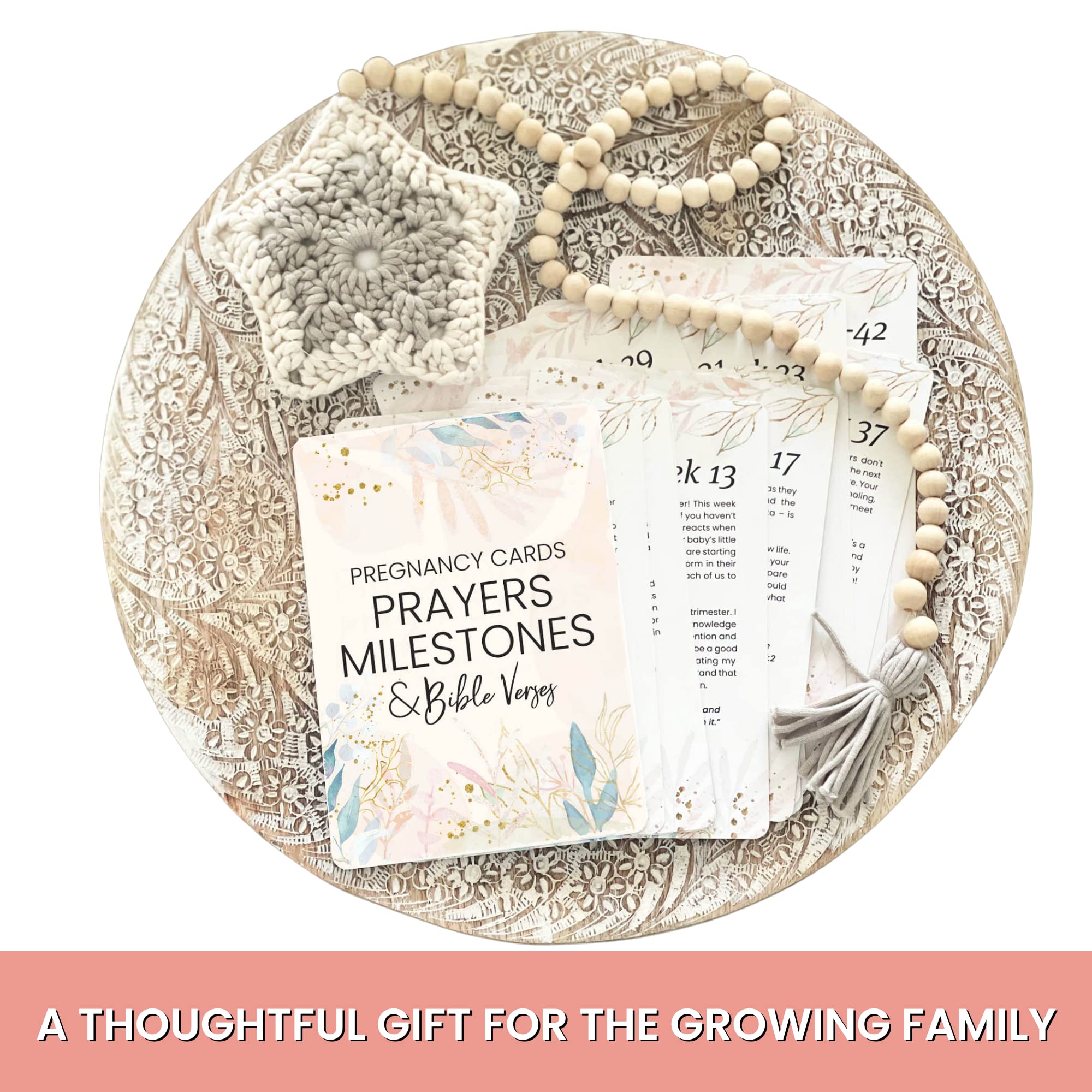 Lumont Trimester Pregnancy Must Haves - Essential Gift Set for First Time Moms, Healthy Pregnancy, Prayer Cards for Pregnant Women, Mama to Be, Expecting Parents Unique Gifts, Early Pregnancy Reveal