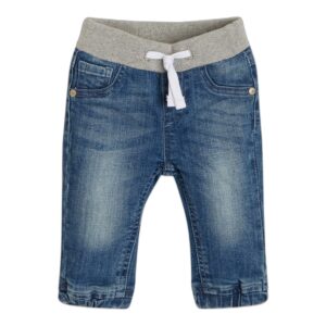 guess baby boys pull-on knit denim pants, original light blue wash, 3 months us