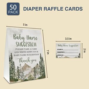 Baby Name Suggestion For Baby Shower Games, Forest Themed Name Suggestion Game Card, Party Favors Supplies Decorate For Baby Showers Game Cards, 1 Sign & 50 Cards Per Pack –(bbname-009)