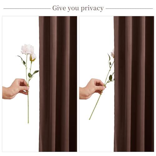 Tao-Ge 10x10 Brown Backdrop Curtain for Parties Wedding Wrinkle Free Brown Photo Curtains Backdrop Drapes Fabric Decoration for Birthday Party Baby Shower 5ft x 10ft,2 Panels