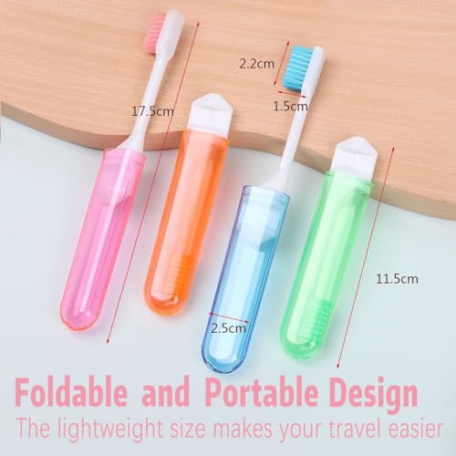 Toothbrush Travel case with 2 Packs Foldable Toothbrush .Portable Toothbrush Holders Travel for Camping Travel Business School Home (Pink)