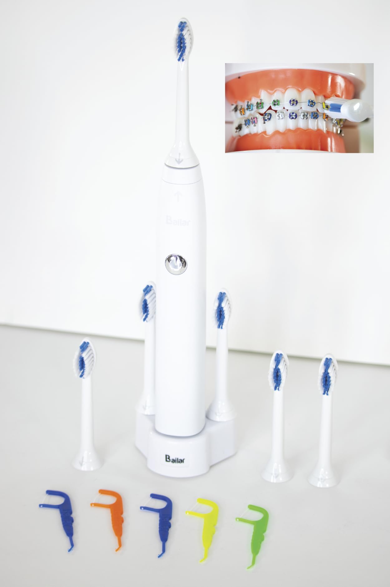 LBailar Braces Toothbrush Rechargeable with 4 Heads Bonus 2