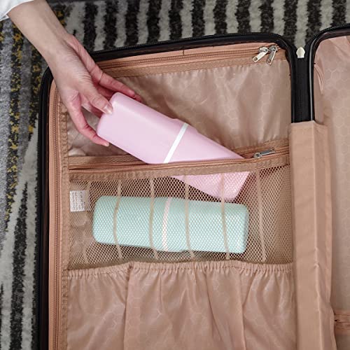 Toothbrush Travel case with 2 Packs Foldable Toothbrush .Portable Toothbrush Holders Travel for Camping Travel Business School Home (Pink)