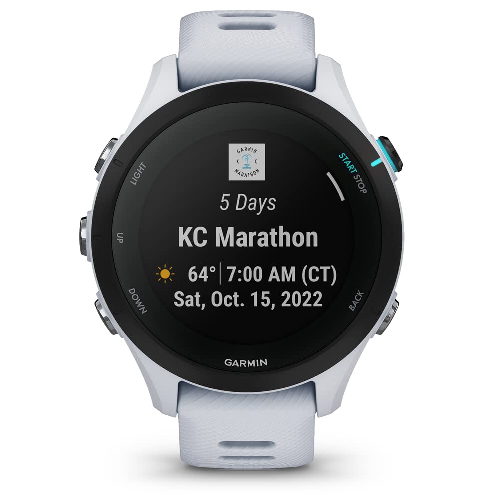 Garmin 010-02641-21 Forerunner 255 Music GPS Smartwatch Whitestone Bundle with 2 YR CPS Enhanced Protection Pack