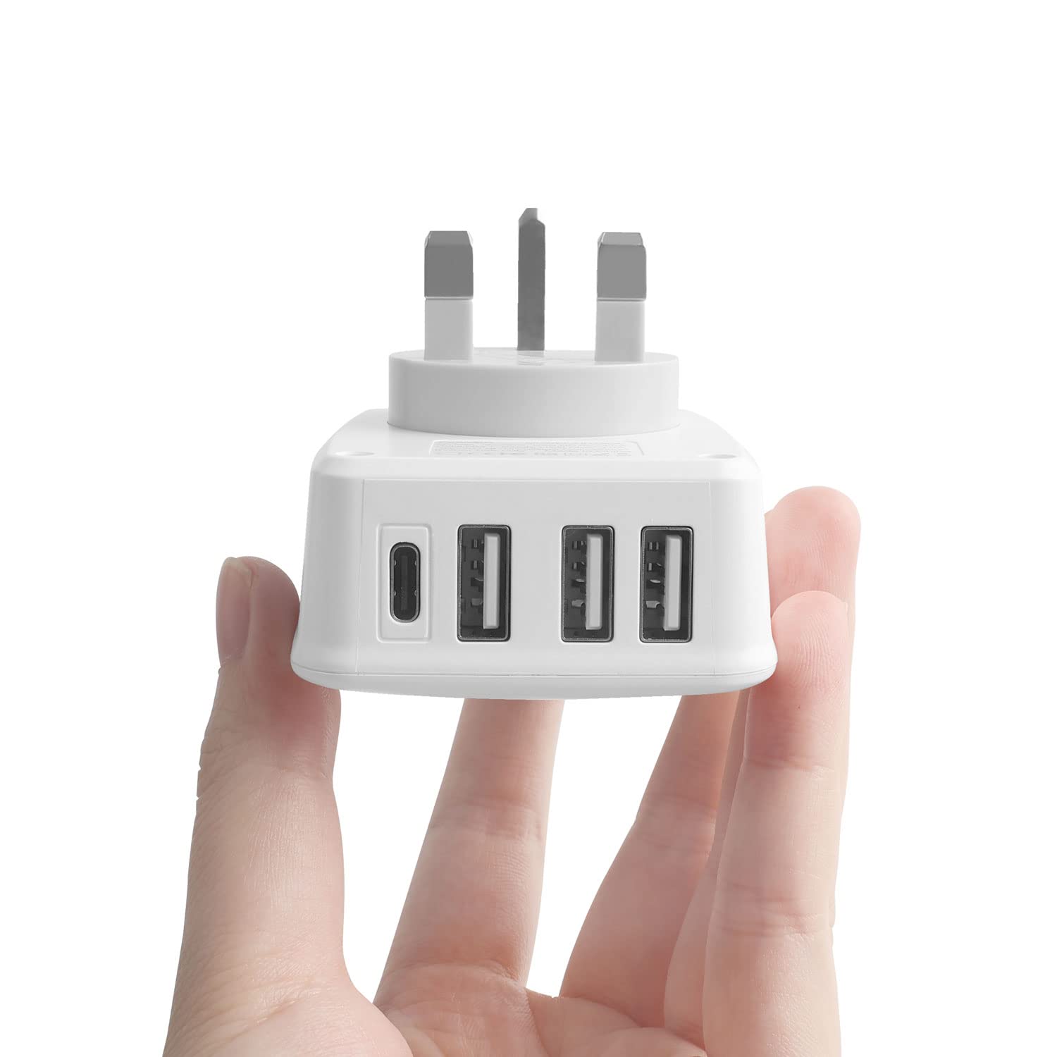 US to UK Ireland Travel Plug Adapter(2 Pack) SHD 5 in 1 Type G Plug Adapter 1USB C,3USB Ports and 1 American Outlets for USA to England Kenya Dubai Irish Scotland