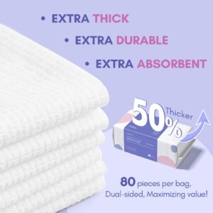 PoeticEHome Cotton Tissue Dry Wipes - Extra Thick Biodegradable Facial Cleansing Towel Disposable Wash Cloth for Makeup Cleaning 4 PACK