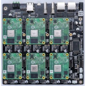 DeskPi Super6C for Raspberry Pi CM4 Cluster, Mini-ITX Board 6 RPI CM4 Supported, Power Supply Included