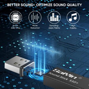 Sound Card, USB Sound Card, USB Type C/A to Optical Audio Adapter, DAC Audio Converter 24Bit/96kHz SPDIF Converter 3.5mm Jack Audio Adapter AUX Output External Sound Card Headphone Amp