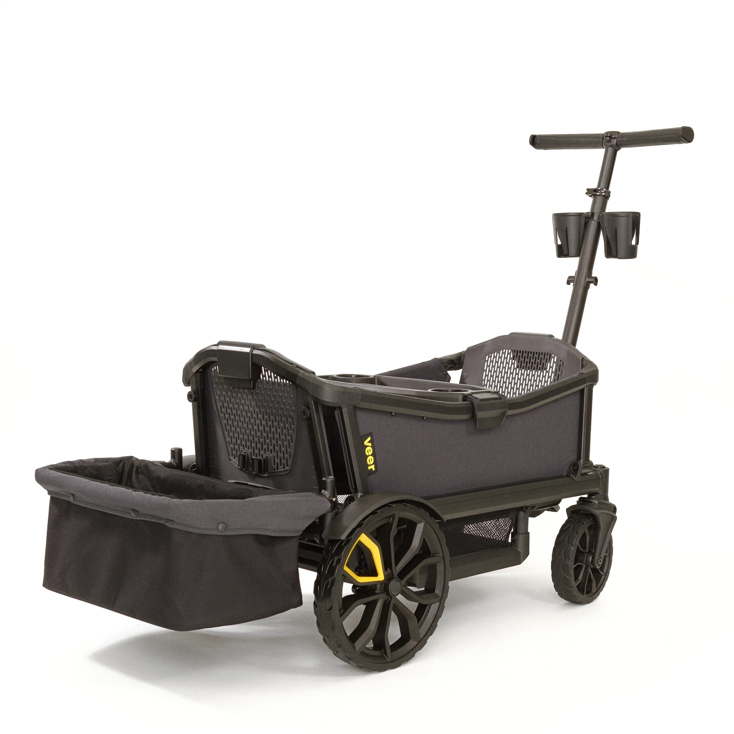 Veer Cruiser with Foldable Storage Basket Bundle | Next Generation Premium Stroller Wagon Crossover | The Feel and Safety of a Premium Stroller Combined with The Fun of a Lightweight, Rugged Wagon