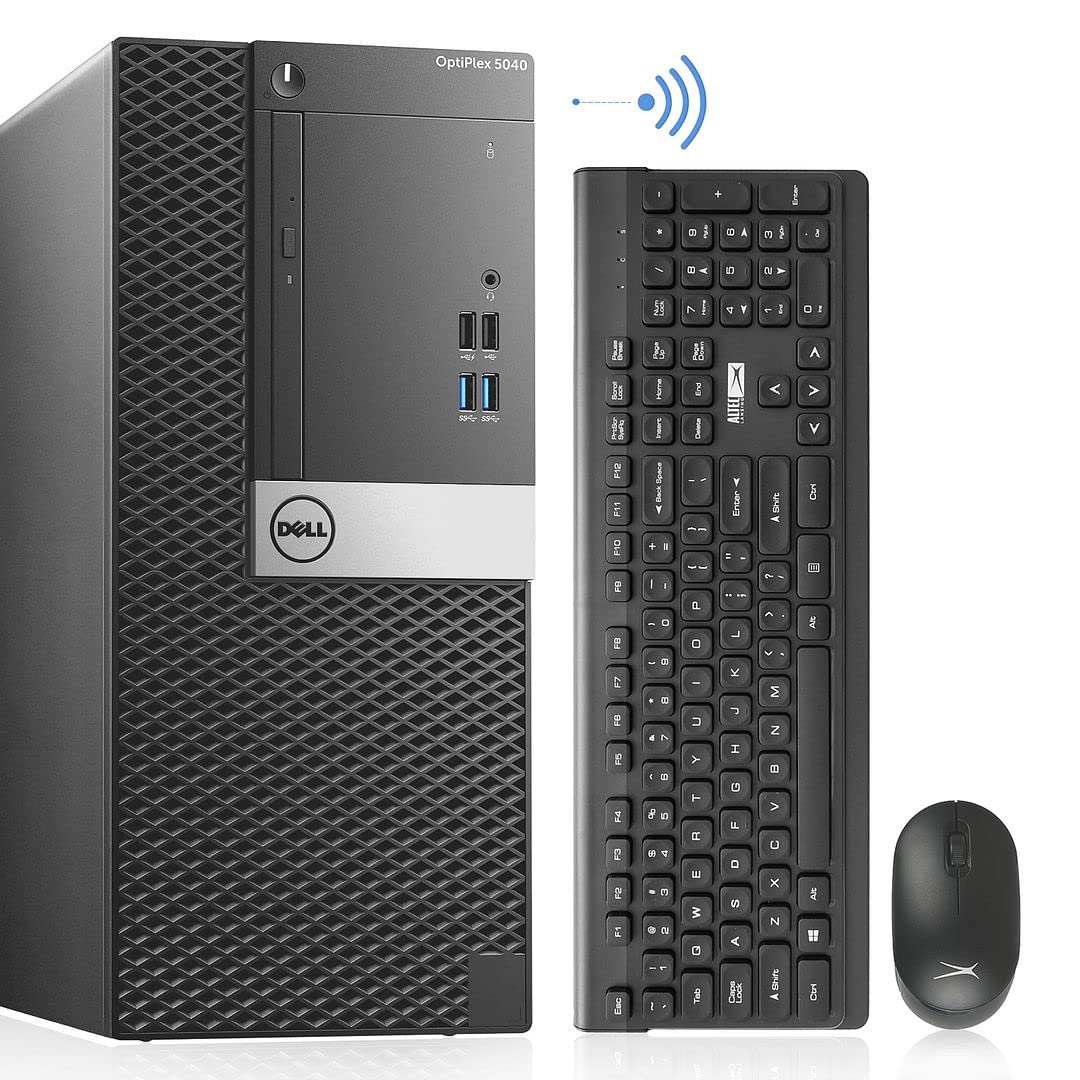 Dell Tower Computers PC Desktop OptiPlex 5040,i7 6700 16GB Ram 1TB M.2 NVMe SSD,1TB HDD,AC8260 Built-in WiFi,Windows 10 Pro,HDMI 3 Monitor Support,Altec Wireless Keyboard Mouse (Renewed)