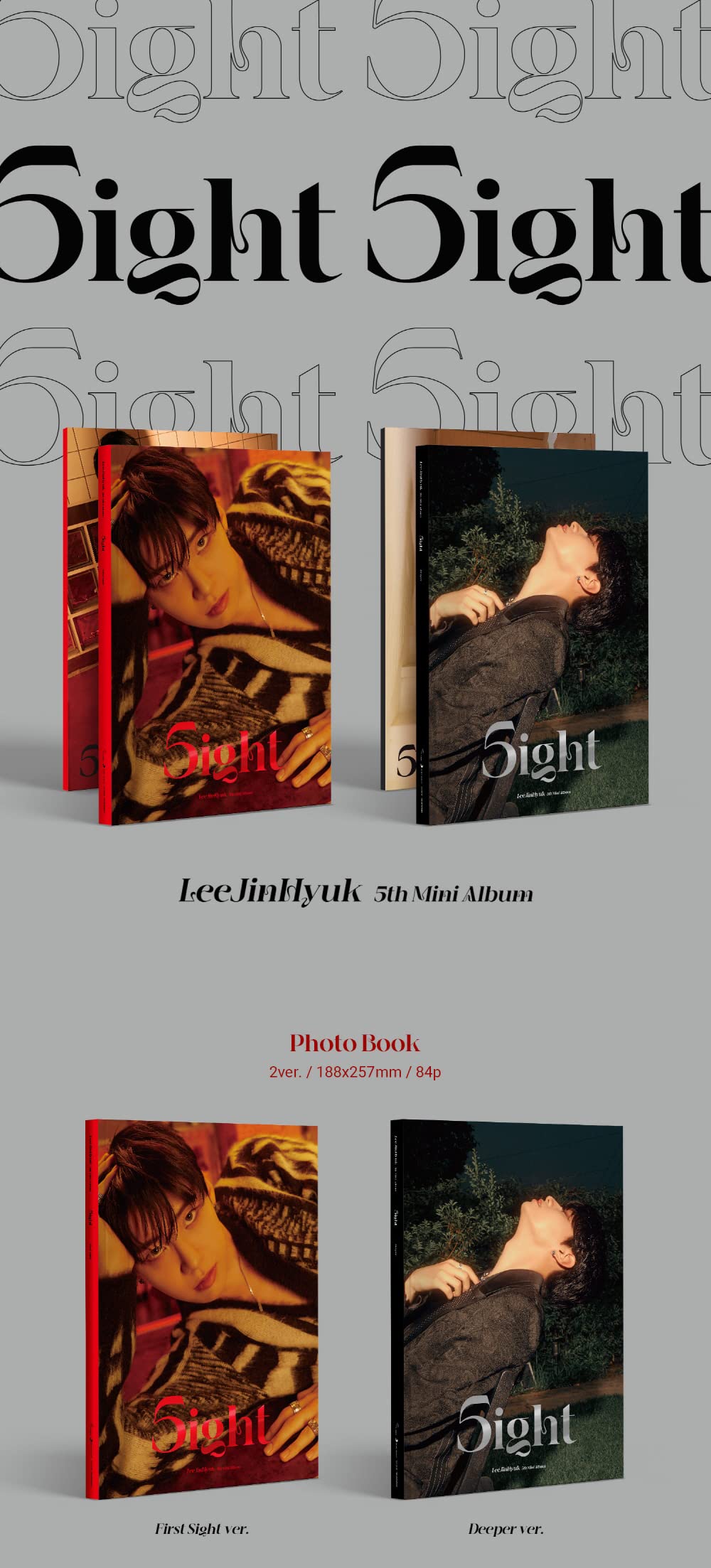 LEE JIN HYUK - 5th Mini Album 5IGHT CD+Folded Poster (Deeper ver.)