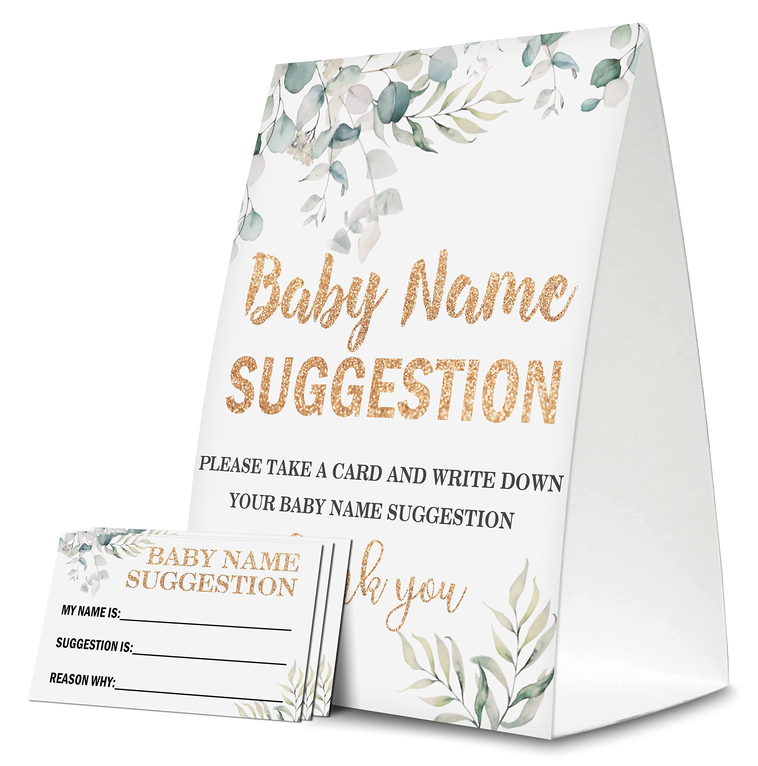 Baby Name Suggestion For Baby Shower Games, Plant Themed Name Suggestion Game Card, Party Favors Supplies Decorate For Baby Showers Game Cards, 1 Sign & 50 Cards Per Pack –(bbname-007)