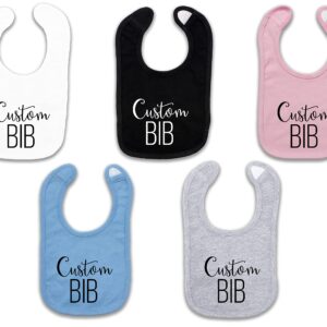 Kate & Meri Custom Baby Bib - Personalized Bibs For Babies & Infants (Heather Gray)