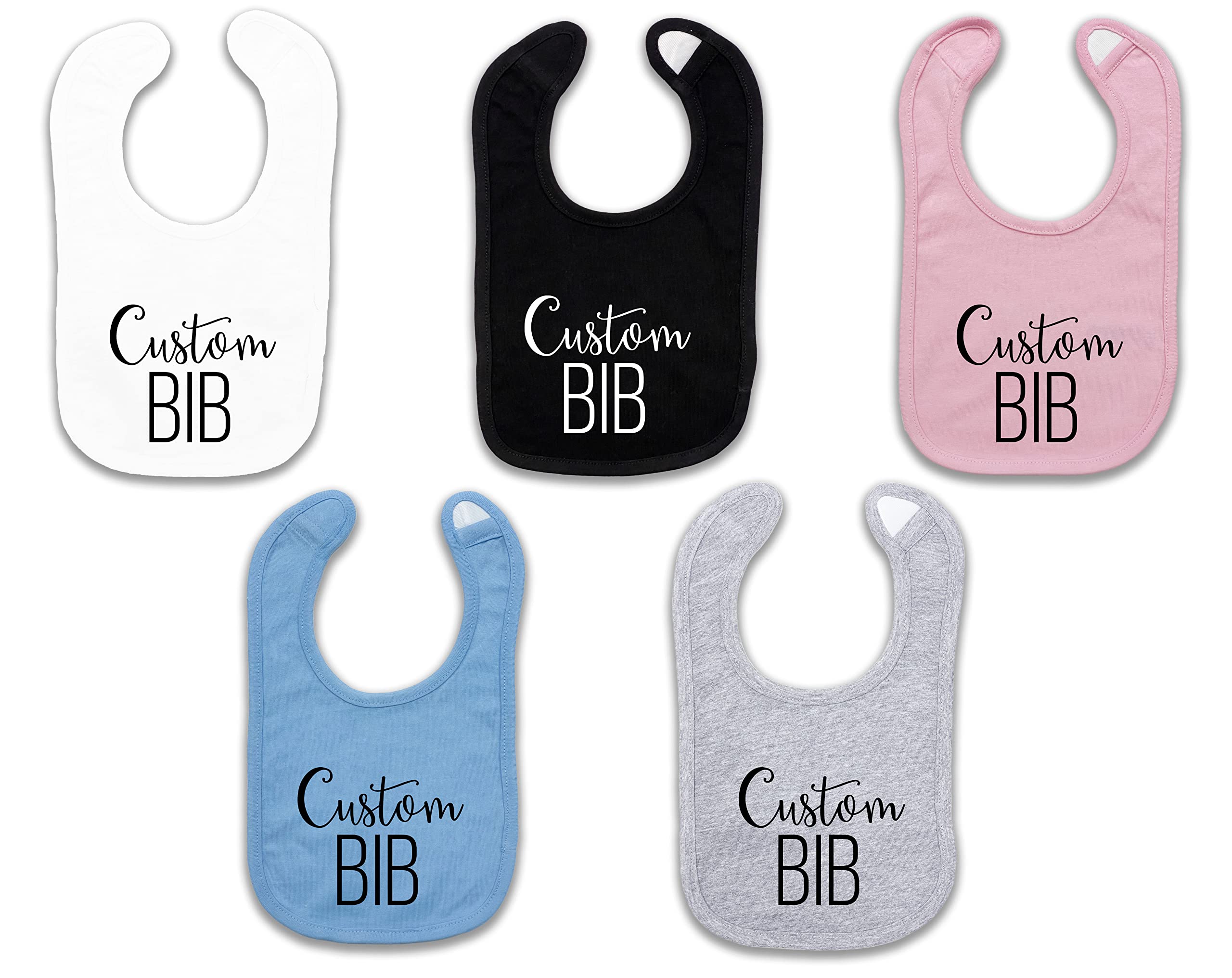 Kate & Meri Custom Baby Bib - Personalized Bibs For Babies & Infants (Heather Gray)