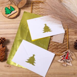 AIEX 150pcs Christmas Envelope Seal Stickers, Decorative Envelope Seals Christmas Tree Gold Foil Stickers for Envelopes Invitation Cards Wedding Party Decorations