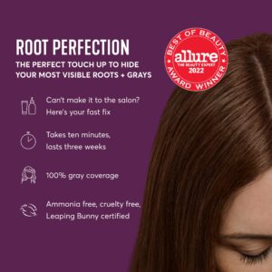 Madison Reed Root Perfection Permanent Root Touch Up, Medium Golden Brown 6G Dervio, 10 Minutes for 100% Gray Root Coverage, Ammonia-Free Hair Dye, Two Applications