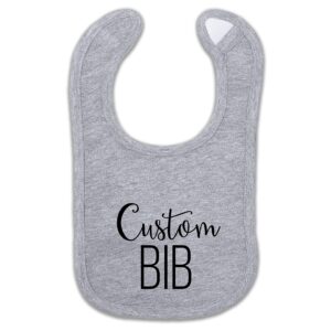 Kate & Meri Custom Baby Bib - Personalized Bibs For Babies & Infants (Heather Gray)