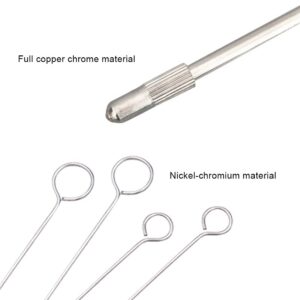 ADAMAS-BETA 2Pcs Reusable Inoculating Loop Metal Inoculation Loop Mycology with 90Pcs Nichrome Needle Tips Inoculation Rings Rods for Laboratory