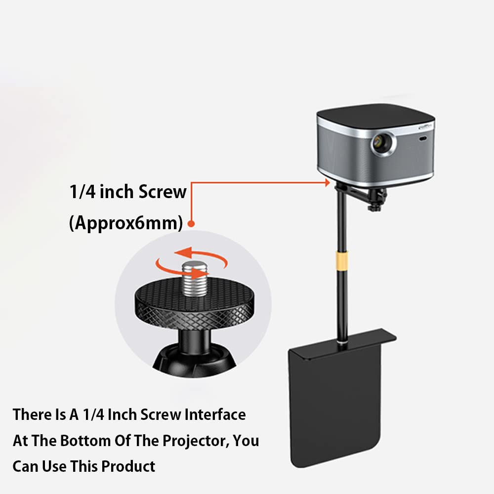 HVAYING Projector Stand, Bedside Sofa Stand, Wall Stand, Desktop Stand, Two Installation Methods, 360 Degree Rotation, Metal Structure, Plug-in Stable Base, Organize Wires