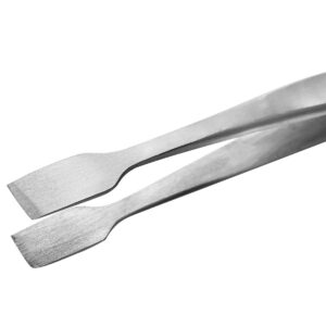 Stainless Steel Flat -Tip Tongs Stamp Tweezers Philately Collector Tools,for Stick False Eyelash,Jewellery Making,Electronic Repair,Sheet Material,Precision Work and Hobbies