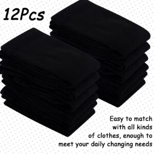 Janmercy 12 Pairs Knee High Socks for Girls School Uniform Socks Breathable Seamless Long Tube Socks for Uniform Dresses(Large,Black)