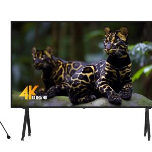 GTUOXIES 98 Inch 4K Digital Signage TV A+ Panel with Floor Stand, Civil, Commercial with Wi-Fi, Bluetooth, HDMI, USB, Wire/Wireless, Full Array LED Back Light