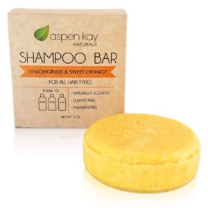 Lemongrass & Sweet Orange Shampoo & Conditioner Bar With Mini Soap Dish – Bars Made With Natural & Organic Ingredients, Sulfate-Free, Cruelty-Free & Vegan 3 Ounce Bar