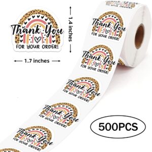 Calyders 500 PCS Cute Small Business Thank You Stickers, Funny Thank You for Your Order Business Stickers, Packaging Stickers, Mail Envelopes Shipping Stickers for Online Retailers Small Business