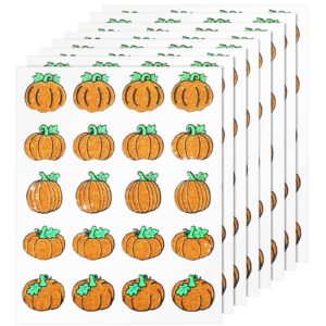 400 Pcs Pumpkins Dazzle Stickers Glitter Pumpkins Stickers Fall Stickers Cute Thanksgiving Stickers Autumn Stickers Pumpkin Decals for Scrapbooking Kids Decor Thanksgiving Bulletin Board Decorations