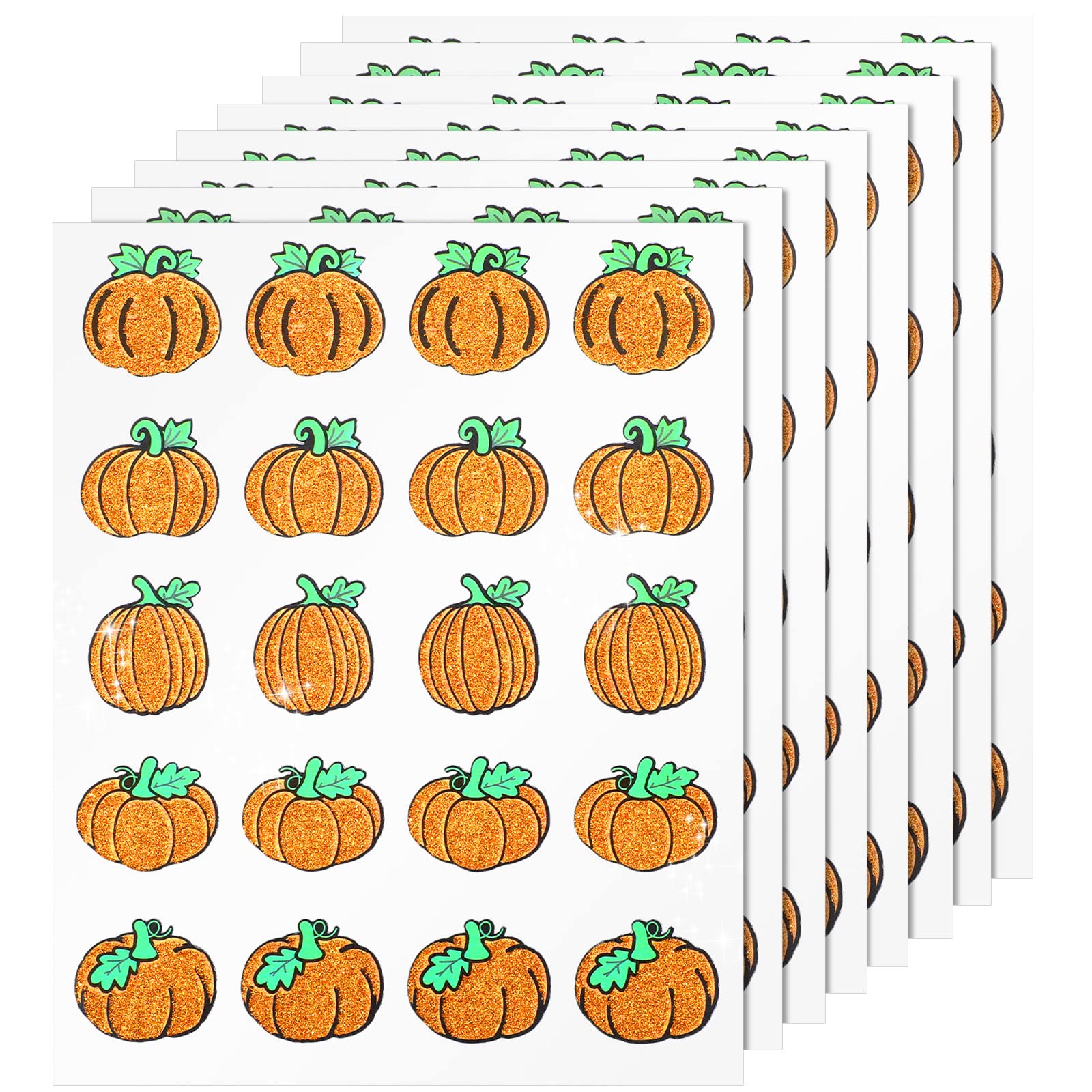 400 Pcs Pumpkins Dazzle Stickers Glitter Pumpkins Stickers Fall Stickers Cute Thanksgiving Stickers Autumn Stickers Pumpkin Decals for Scrapbooking Kids Decor Thanksgiving Bulletin Board Decorations