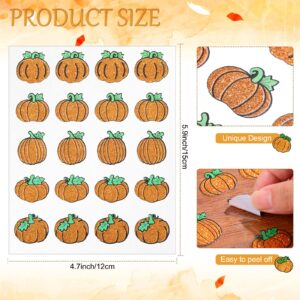 400 Pcs Pumpkins Dazzle Stickers Glitter Pumpkins Stickers Fall Stickers Cute Thanksgiving Stickers Autumn Stickers Pumpkin Decals for Scrapbooking Kids Decor Thanksgiving Bulletin Board Decorations